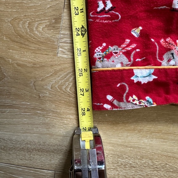 NICK & NORA DOWNHILL MONKEYS 100% COTTON Flannel Set Red Flannel Pajamas S - Picture 2 of 10